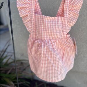 NWT Carters Baby Gingham Ruffle Dress Sz 3 Months